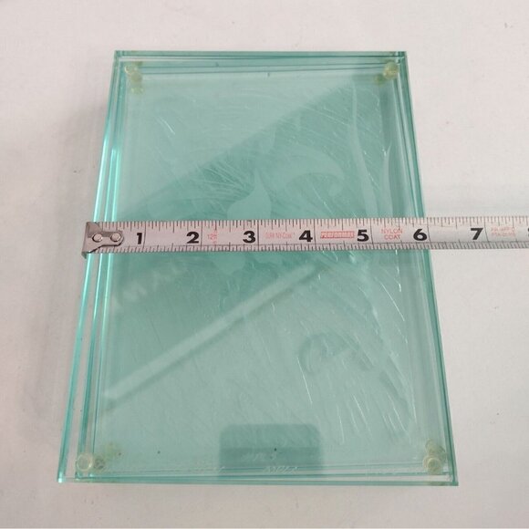 Glass Art Design Minneapolis MN Signed Floral Stucco Engraved (3) Glass Wall Art - Picture 13 of 13